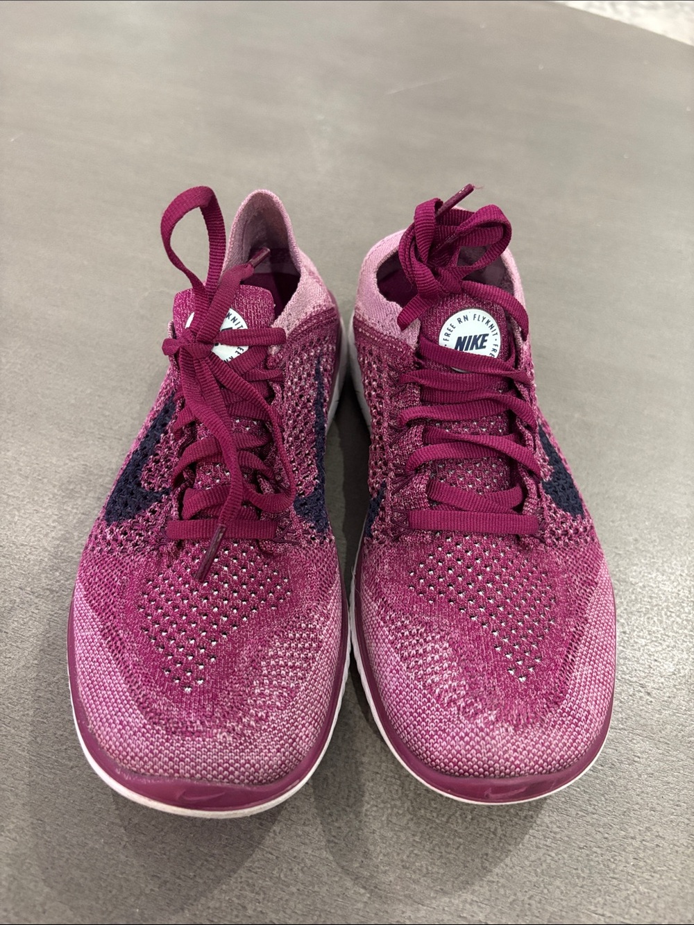 Nike Women’s Flyknit Sneakers - Burgundy & Pink